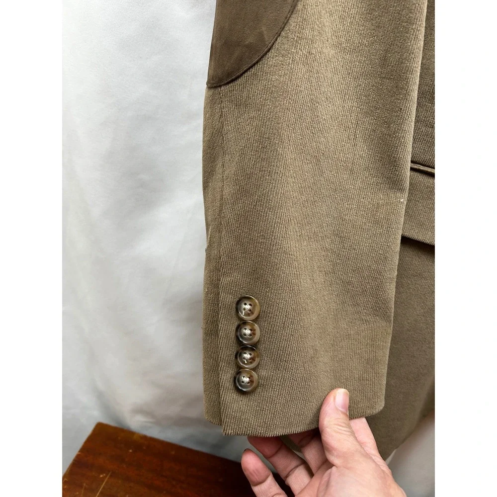 Lauren Ralph Lauren Corduroy Sport Coat Blazer Mens 44L‎ Brown Elbow Patches